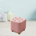 thumbnail image 1 of Taburete cuadrado pequeño para cambiar zapatos, reposapiés, taburete de ocio, taburete decorativo, silla, reposapiés para sala de juegos y hogar Rosa, 1 of 8