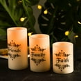 thumbnail image 4 of EcoGecko Set of 3 4", 5", 6" Real Wax Flameless LED Candles with Faith Family Friends Decal Battery Operated Inspirational Home Decor with 5 Hour Timer, Super Long Battery Life, 4 of 6