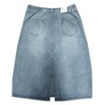 thumbnail image 5 of MIXUE Skirts For Women Summer Solid Color A Line Loose Fit Casual Denim Skirt Workwear,Blue,M, 5 of 5