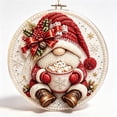 thumbnail image 2 of Christmas Gnome Diamond Art Ornament Kit,DIY Christmas Gnome Diamond Painting Kit Non Fading Pearl Beads on Flocked Canvas, Adult Craft Ornament for Hot Cocoa Bar, 2 of 9