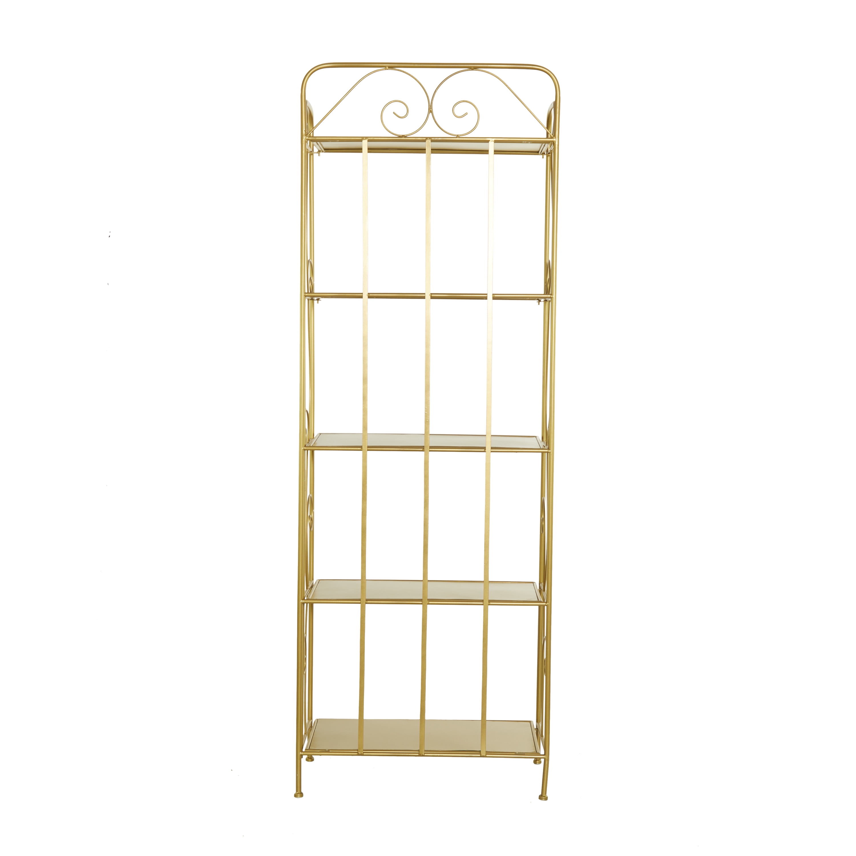 DecMode 13"W, 67"H Metal Glam Bakers Rack, Gold, 1-Piece