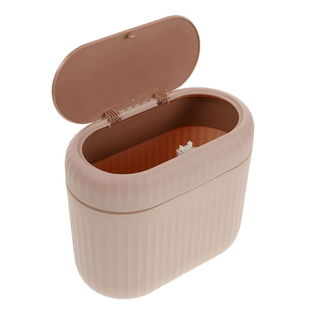 unbranded Basura Pequeño Para Vehículo Rosa Con Tapa Para Uso En Escritorio U Hogar