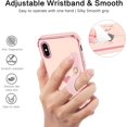 thumbnail image 3 of iPhone X Case,iPhone Xs Case,Slim Fit Plating Heart Soft TPU with Adjustable Wristband Kickstand Scratch Resistant Shockproof Protective Phone Cover for Apple iPhone X/XS 5.8 Inch, Pink/Golden, 3 of 18