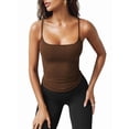 thumbnail image 3 of Women'S Tank Tops Slim Fit Spaghetti Strap Tank Top Cute Summer Square Neck Workout Camisole Tops Coffee XL, 3 of 7
