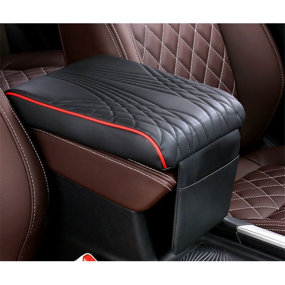 Car Armrest Box Mats Memory Foam Leather Center Console Covers