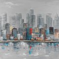 thumbnail image 2 of Atelier B Art Studio 12x12 Gold Ornate Wood Framed with Double Matting Museum Art Print Titled - Abstract City Skyline, 2 of 4