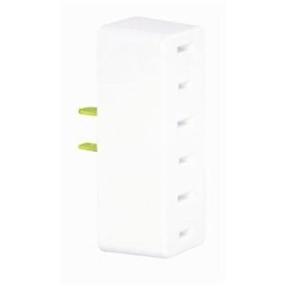 Leviton Triple Outlet Adapter - 15 Amp, 125 Volt, Non-Grounded - White