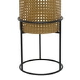 thumbnail image 5 of DecMode 23", 19", 16"H Rattan Weave Inspired Gold Metal Planter with Removeable Ring Stands (3 Count), 5 of 16