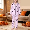 thumbnail image 2 of LIIPEE Girls Halloween Graphic Pajamas Long Sleeve Shirts And Pants Pajama Sets Kids Fall Sleepwear 4-14 Years, 2 of 7