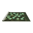 thumbnail image 2 of Ahgly Company Machine Washable Indoor Rectangle Oriental Turquoise Blue Modern Area Rugs, 2' x 3', 2 of 4