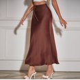 thumbnail image 5 of VUPSGEZ Knit Maxi Skirt Women'S Long Skirt High Waisted Drawstring Solid Color Skirt Women'S Cotton Eyelet Midi Skirt(Coffee,XL), 5 of 8
