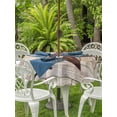 thumbnail image 2 of Outdoor Tablecloth with Umbrella Hole and Zipper, Texas Star Vintage Round Table Cloth 60 Inch Waterproof Tablecloth, Retro Brown Berry Wooden Picnic Table Cover for Patio Camping, 2 of 7