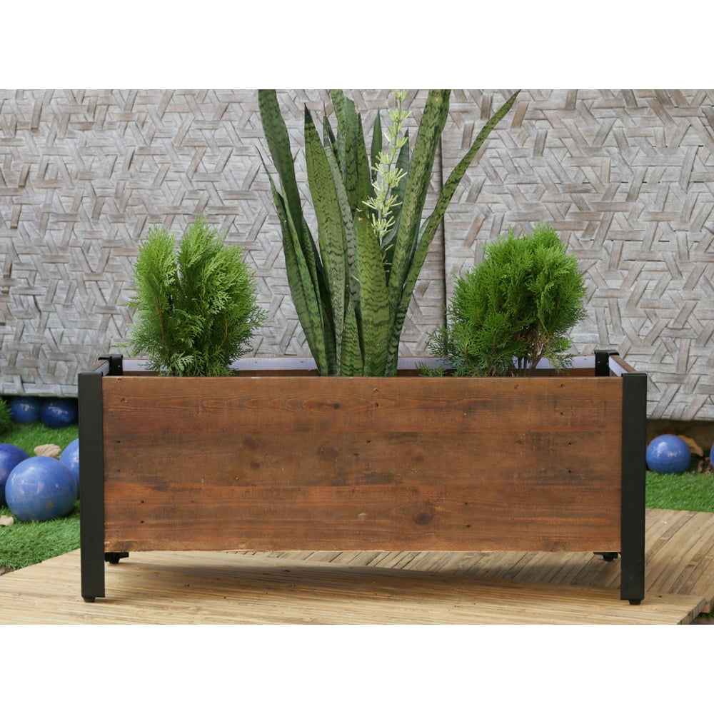 Grapevine Rectangular Recycled Wood Planter Box