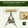 thumbnail image 4 of Outsunny 3-Seat Outdoor Porch Swing, Adjustable Canopy, Cushions, Khaki, 4 of 9