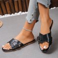 thumbnail image 5 of Willtoo Sandals For Women 2026 Flats Comfortable Wide Width Cute Slides Womens Summer Casual Walking Beach PU Faux Leather Shoes, 5 of 5