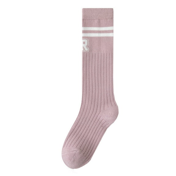 Gubotare Kids Socks Kids Youth Soccer Socks Solid Striped Knee High Tube Football Sports Socks for Boys Girls Sizes 3-5 Years (Pink,3-5 Years)
