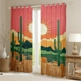 thumbnail image 2 of Castle Fairy Green Cactus Black Out Curtains,Rustic Country Curtains Pack of 2 (42x63 Each),Western Desert Bedroom Curtains,Lightweight Botanical Room Decor, 2 of 6