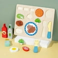 thumbnail image 1 of Mini Wooden Kitchen Cooking Toys Sets Pretend Play House Wooden Simulation Toy Toaster Machine Coffee Machine Food Mixer, 1 of 7