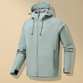 thumbnail image 2 of Iugvhana Men's Jacket Full Zip Waterproof Softshell Jackets Casual Hooded Outdoor Hiking Jacket with Zipper Pocket Windbreaker Mint Green XXXXL, 2 of 9