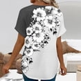 thumbnail image 6 of ASDFVBKG Womens Tops Comfortable Short Sleeve V-Neck T Shirts Fashion Solid Relaxed Fit Loose Fit Clothing Gray 2XL, 6 of 6