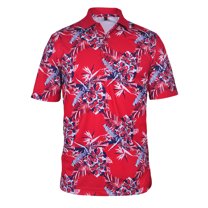 Monterey Club Men's Jungle Hawaiian Print Golf Polo Shirt #1691