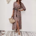 thumbnail image 5 of New Spring/Autumn Style Three-Quarter Sleeve Waist-cinching Bohemian Dress, Vacation Style Beach Dress, 5 of 6