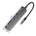 thumbnail image 1 of Tipo C Hub 4K Usb 3.0 Hub De Aluminio Dongle Con Salida Compatible Con Hdmi Soporte Pd / Tf / Sd Para Teléfono Portátil 6 En 1 Minnieouse EL012705-00, 1 of 6