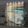 thumbnail image 4 of Ocean Beach Blackout Curtains Coastal Living Room Nautical Curtain Panel Sunset Seaside Bedroom Decor Sunrise Sea Scenery Window Drapes Printed Window Treatment Fabric 52 (W) x 84(L) Inch, 4 of 6