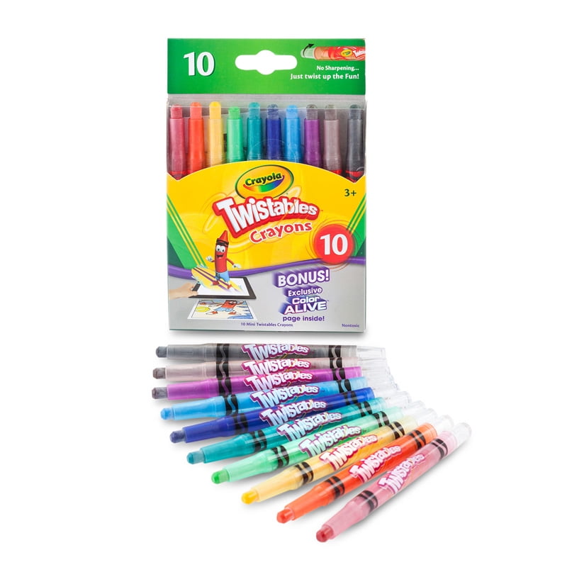 Mini Twistables Crayons, Pack of 10 Bundle of 10 Packs