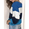 thumbnail image 6 of Asyoly Women Color Block Striped Sweater Long Sleeve Crewneck Knit Pullover Winter Casual Loose Jumper Soft Warm Tops, 6 of 8