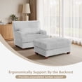 thumbnail image 5 of UIXE Oversized Armchair with Ottoman Bench, Accent Chair Upholstered Indoor Chaise Lounge for Living Room, Comfy Single Sofa Large Arm Chair Bedroom Reading Seat, Gray, 5 of 7