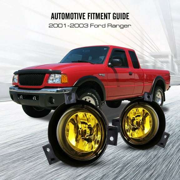 Fog Lights for 01-03 Ford Ranger Yellow Lens Replacement Driving Fog Lamps Pair