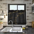 thumbnail image 7 of Marble Texture Kitchen Curtains 2 Panels UV Protected Tier Curtains, Half Window Curtains Kitchen Tiers for Guest Room Bathroom Sink Laundry Room Basement,24"x27", 7 of 7