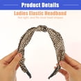 thumbnail image 4 of Vocoste Leopard Headband Top Knot Cheetah Headband Print Headbands for Women Khaki 5.16"x1.22", 4 of 6