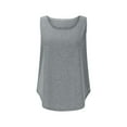 thumbnail image 4 of Ecqkame sleeveless tops for women Loose Solid Color Casual Flowy Basic Tank Tops Round Neck Summer T-Shirts Outfits Gray XL, 4 of 6