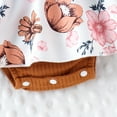 thumbnail image 5 of Infant Baby Girl Lace Ruffle Sleeveless Ribbed Romper Floral Dress Jumpsuit with Headband, 5 of 5