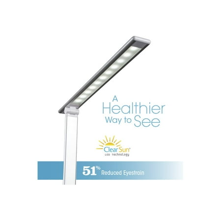 OttLite - Entice LED Desk Lamp with Wireless Charging - Silver