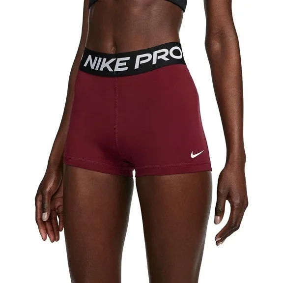 Nike Pro 365 Women's 3" Shorts (US, Alpha, XX-Large, Regular, Regular, Dark Beetroot/Black/White)