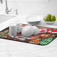 thumbnail image 5 of Merry Xmas Dish Drying Mats Super Absorbent Dish Drainer Rack Pad Non-Slip Drying Mat for Kitchen Counter, 24"x16", 5 of 7