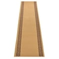 thumbnail image 1 of Custom Size Greek Key Meander Beige Roll Runner Rug 36 Inch Wide and Customize Choice of Your Length by feet Slip Skid Resistant Latex Back Cut to Size Rug Runner, 1 of 8