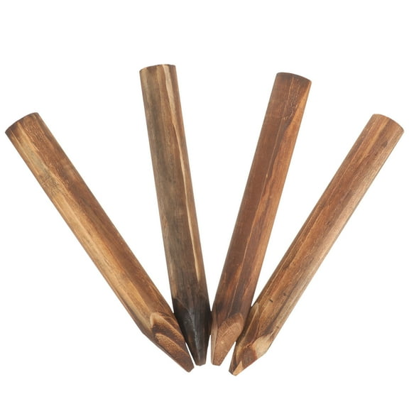 MLINS Brown Wood Garden Fence for Decoration Sturdy and Durable with Pastoral Style 4 Pieces