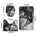 Bathroom Rugs Sets 3 Piece Running Horse Black And White Absorbent