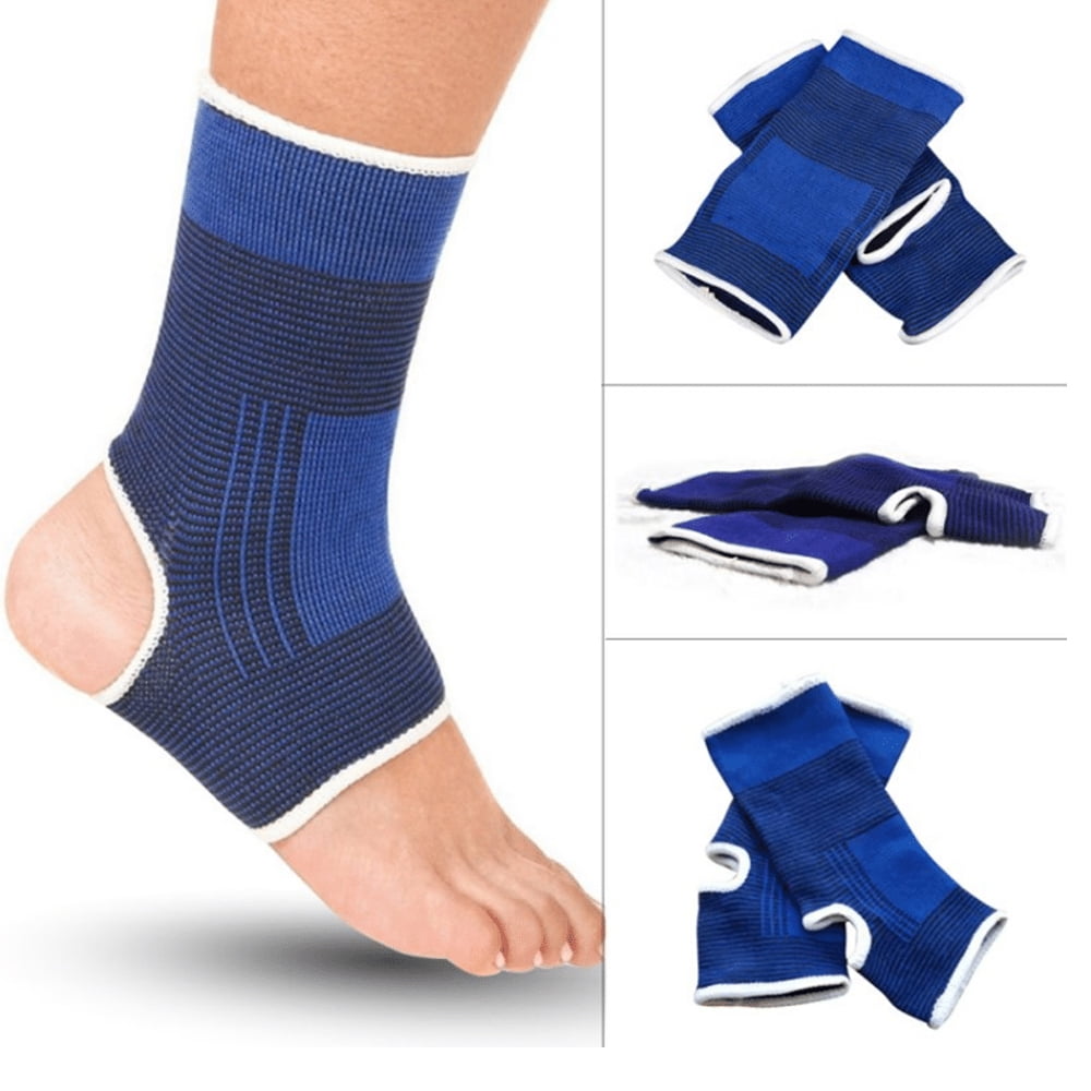 2 Ankle Support Wrap Elastic Brace Sleeve Muscle Arthritis Pain Relief Gym New