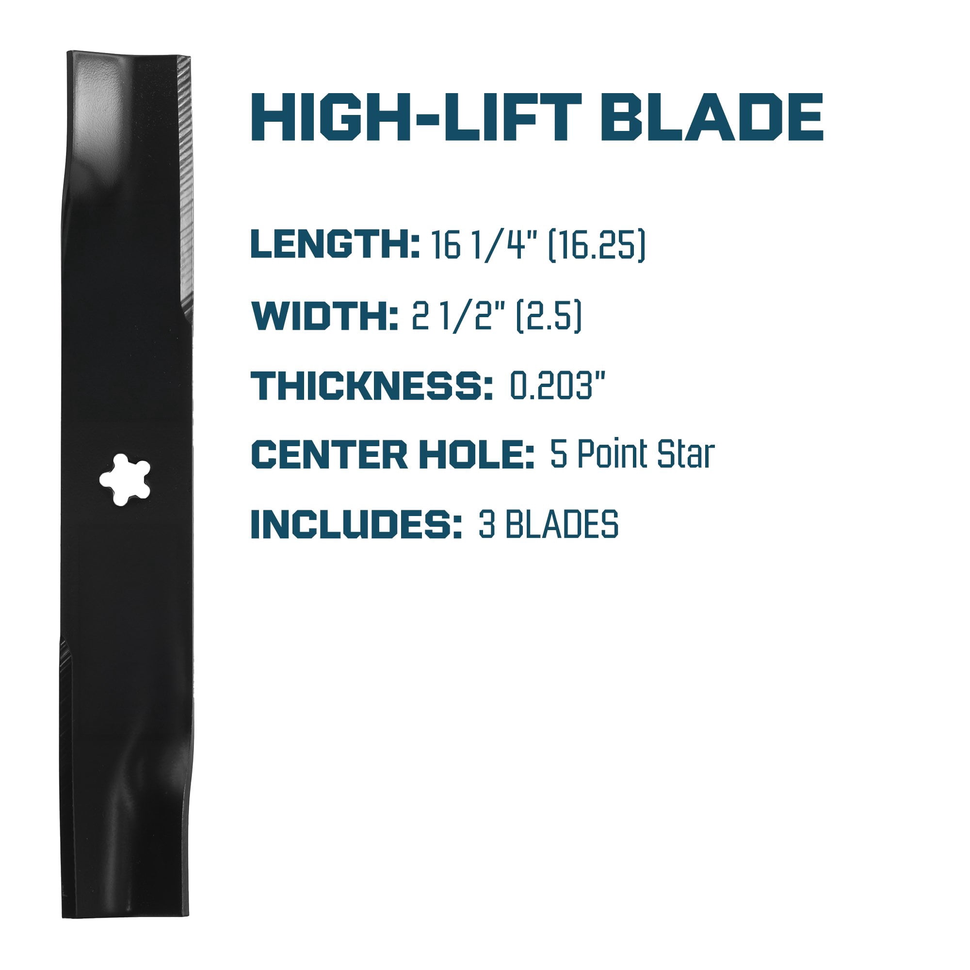 MOTIVITY 3 Pack High Lift Mower Blade Compatible with Husqvarna Dixon Kees 48" Decks 539113425, 575296401