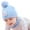 Sky Blue, variant on Baby Kids Boy Girl Pompom Hat Winter Warm Knit Bobble Cartoon Cap Scarf Set Knit Hats Baby Boy Head Summer Hat for Girls Baby Hat And Mitten Set Animal Boys Hat Preemie Bonnet Toddler Hat for Girls