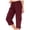 Wine, variant on vigerkar Womens Capris with Pockets Loose Fit Casual Capri Pants Dressy Lightweight Ladies Baggy Cargo Pants for Hiking (Pink, XXL)
