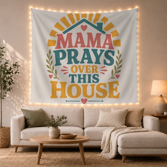 Simple House Topped with Rays Radiating Outward Heart, Mystical Fantasy for Space Lovers, Galaxy Room Decor, Valentine'S Day Gift, Tapestry Wall Hanging for Bedroom and Dorm