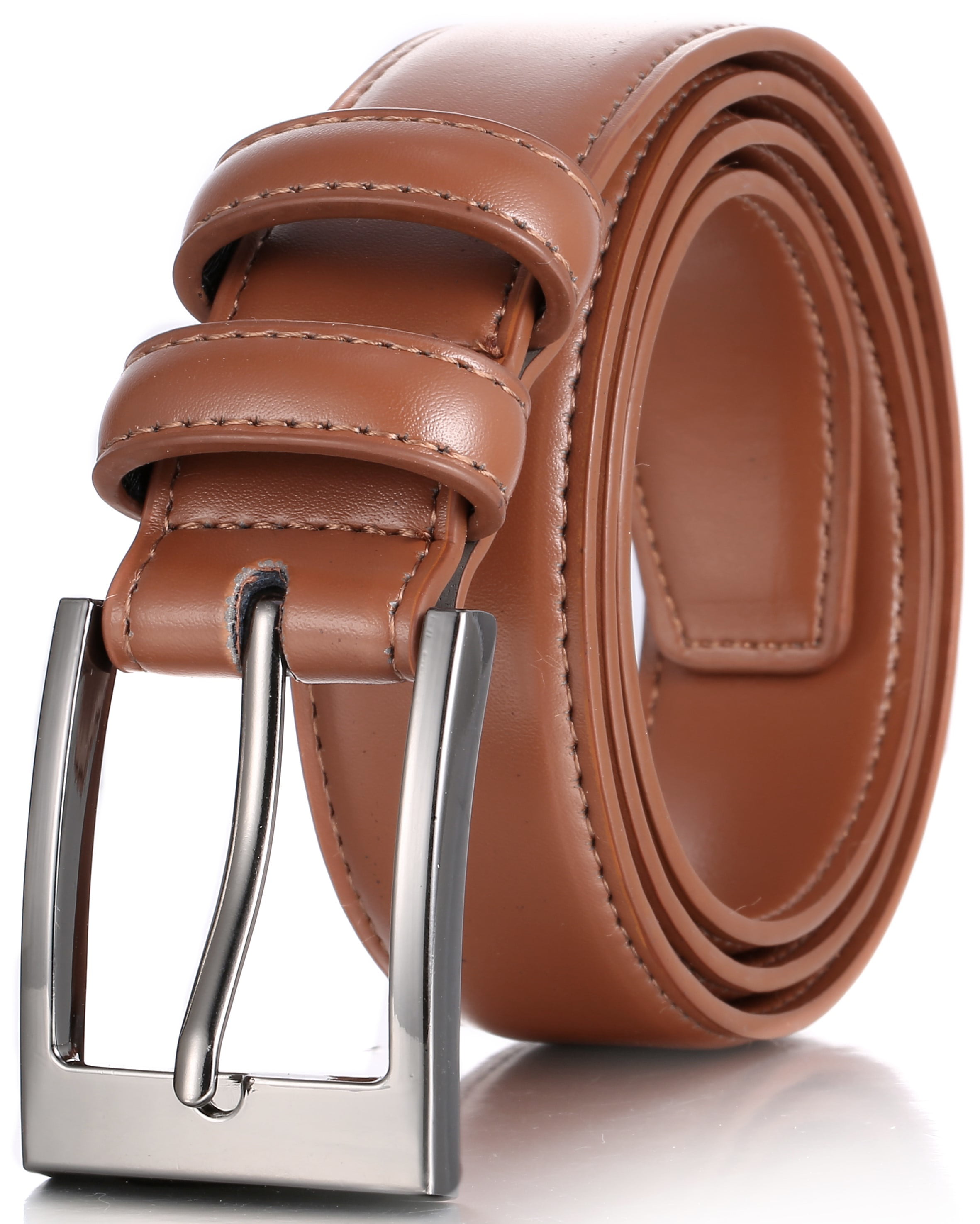 New Mens 40mm Tan Embossed Leather Pin Buckle Belts S-3XL 