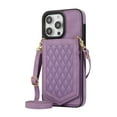 thumbnail image 2 of Dteck Wallet Cover for Apple iPhone 15, Crossbody Shoulder Strap Premium PU Leather with Credit Card Holder, Women Girl Purse Flip Folio Kickstand Case, Purple, 2 of 5