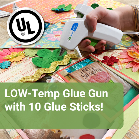 AdTech Mini Low Temp Hot Glue Gun with 10 Multi-Temp Glue Sticks and Storage Case – Perfect for Delicate Crafts, Beading, and Embellishments